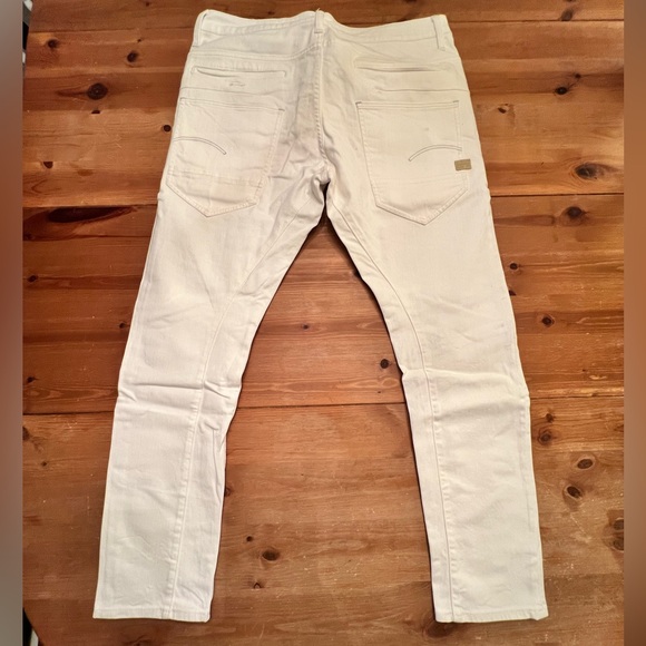 Mens White G Star Raw Carrot Fit Stretch Denim Jeans 34 waist 29 length. - Picture 5 of 6